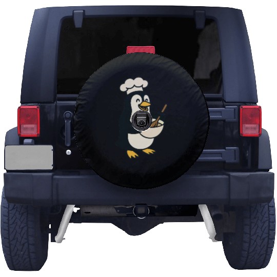 Adorable Cooking Penguin Chef Spare Tire Covers