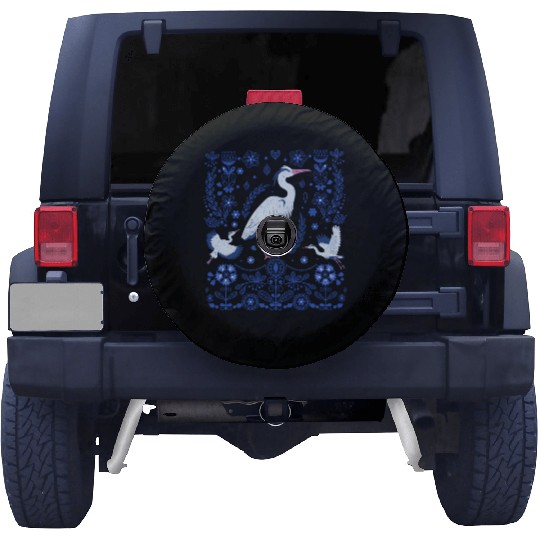 Great Blue Heron Folk Art Spare Tire Covers