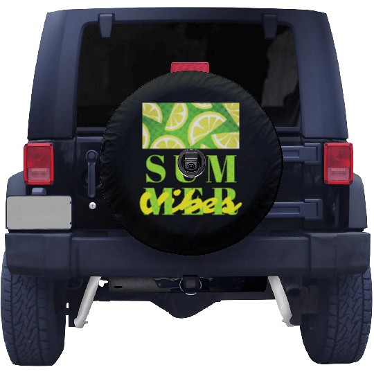 Lemon Fresh Summer Mood – Minimalist Citrus Art Spare Tire Covers