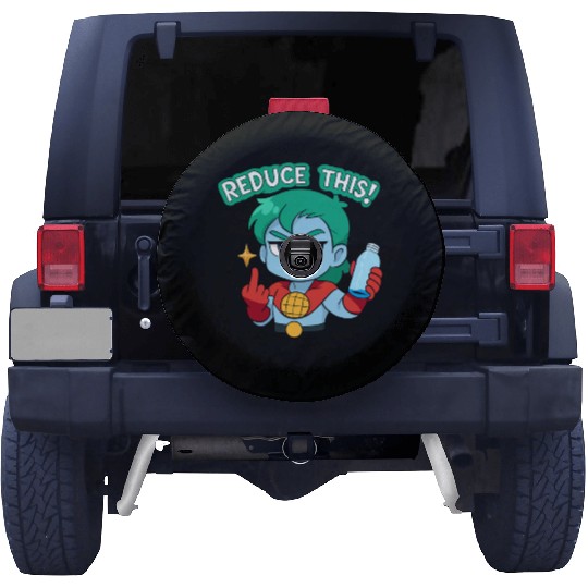 Chibi Style Captain Planet Reduce This!Design Spare Tire Covers