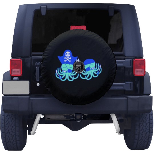 Two octopus pirate sailing crew captain privateer Spare Tire Covers