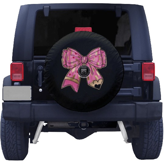 Valentine Teacher Coquette Bow Pencil Spare Tire Covers