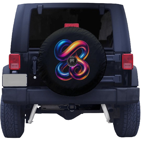 Neon Chrome Fusion – 3D Gradient Tangle Streetwear Spare Tire Covers