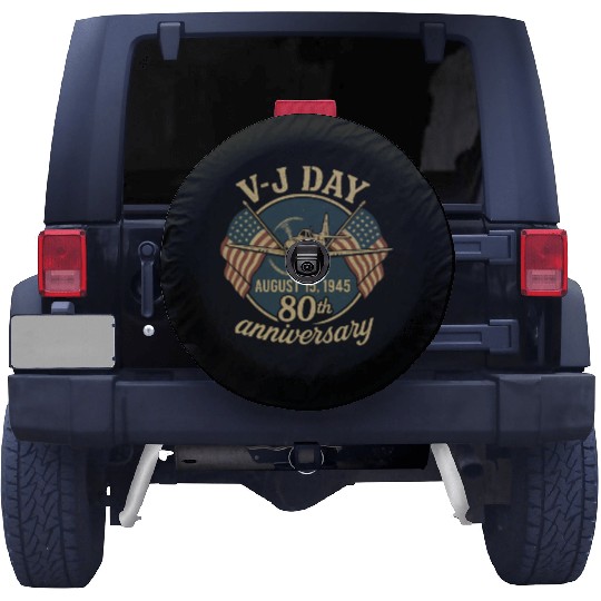 V-J Day 80th Anniversary August 15 1945 Patriotic Spare Tire Covers
