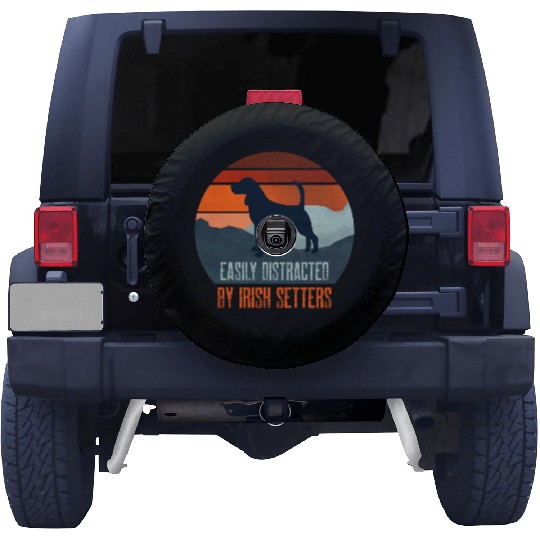 Easily Distracted By Irish Setters Dog Walking Spare Tire Covers