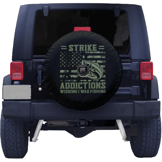 Strike Addcitions Wishing I Was Fishing US Flag Spare Tire Covers
