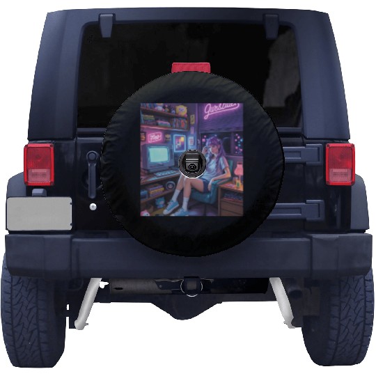 Y2K Gamer Girl Vibes – Retro Tech & Neon Room Aest Spare Tire Covers