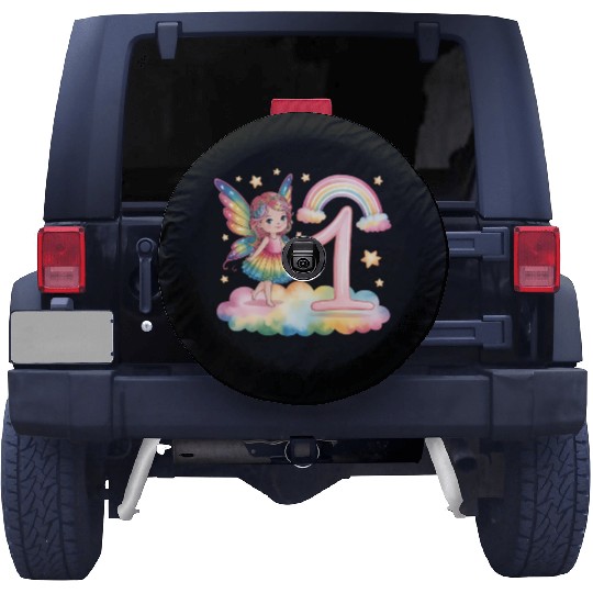 Magical Rainbow Fairy Elf 1st Birthday Girl Spare Tire Covers