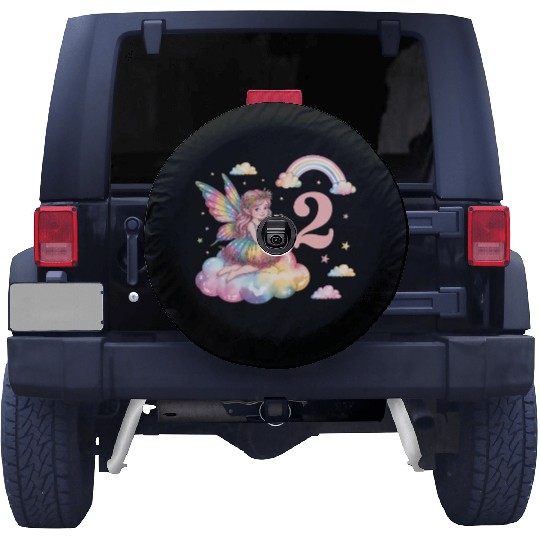 Magical Rainbow Fairy Elf 2nd Birthday Girl Spare Tire Covers