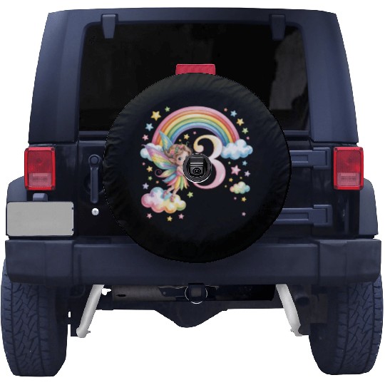 Magical Rainbow Fairy Elf 3rd Birthday Girl Spare Tire Covers