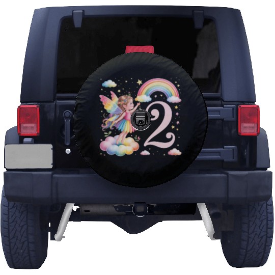 Magical Rainbow Fairy Elf 2nd Birthday Girl Spare Tire Covers