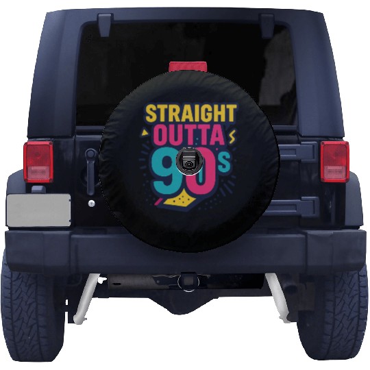 Straight Outta 90s Retro Neon Throwback Spare Tire Covers