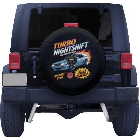 Retro Drift Car Flames - Turbo Street Racing Spare Tire Covers