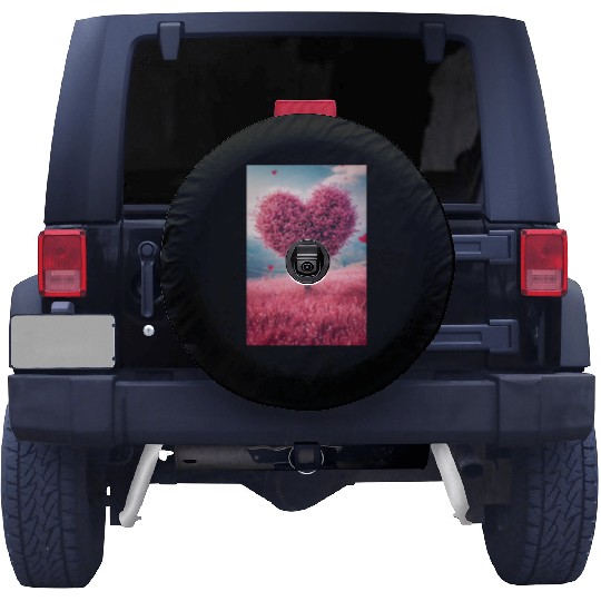 Romantic Heart Tree in Bloom Spare Tire Covers