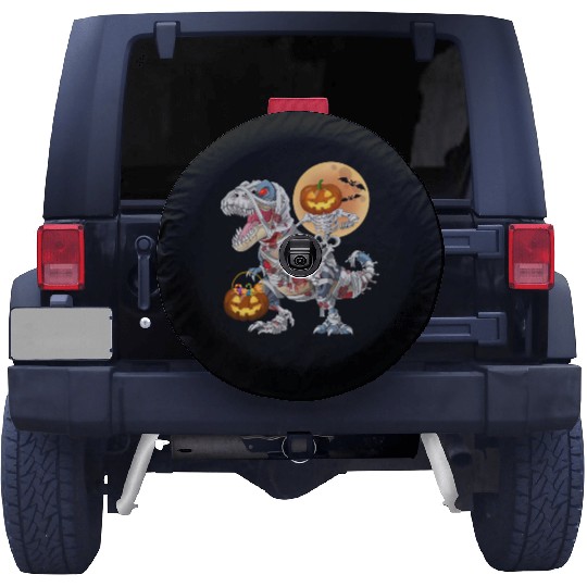 Pumpkin Skeleton Riding Zombie Mummy Dinosaur  Spare Tire Covers