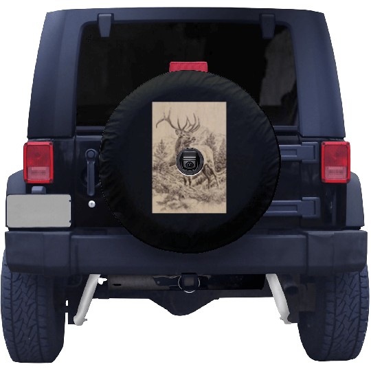 elk in the mountains Spare Tire Covers