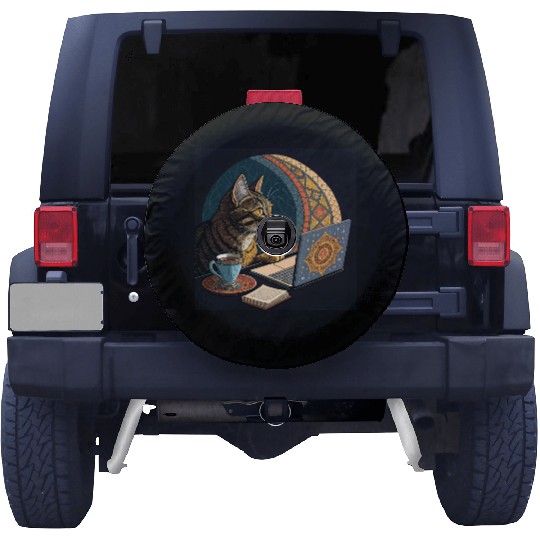 I are programmer - cool hacker cat- islamic mood Spare Tire Covers