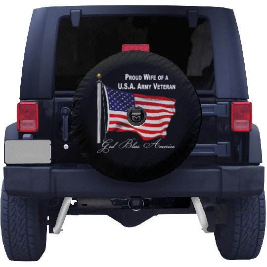 Proud Wife Of A US Army Veteran Spare Tire Covers