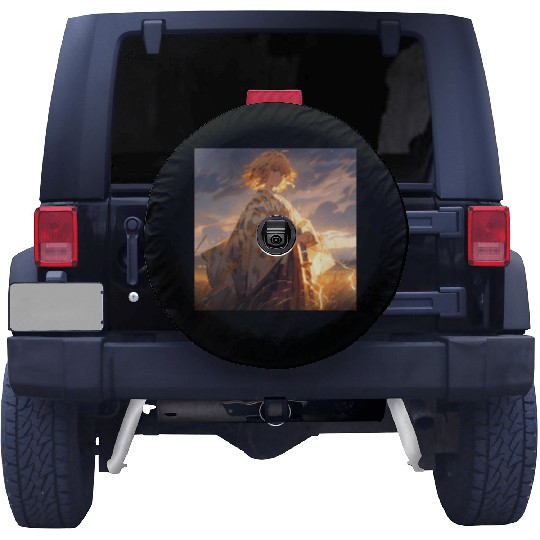 Epic Samurai Girl at Sunset Spare Tire Covers