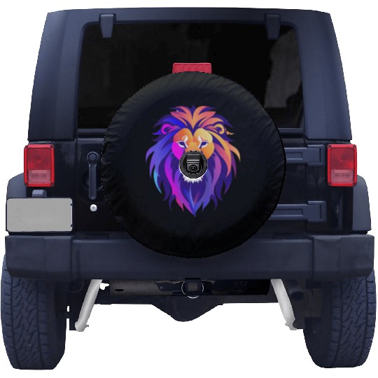 Vibrant Royal Lion Portrait Spare Tire Covers