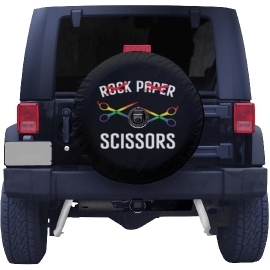 Funny Rock Paper Scissors LGBTQ Pride Spare Tire Covers