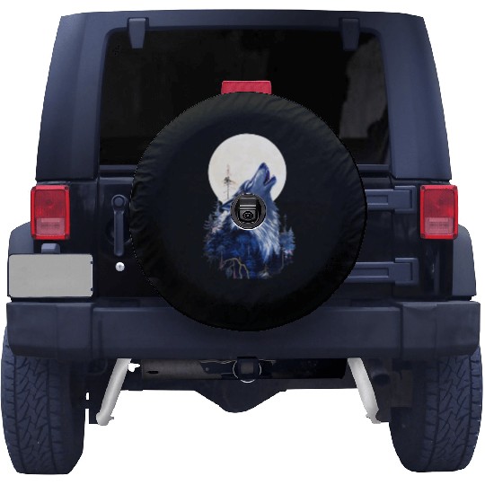 Lunar Howl Forest Mythical Wolf Spare Tire Covers