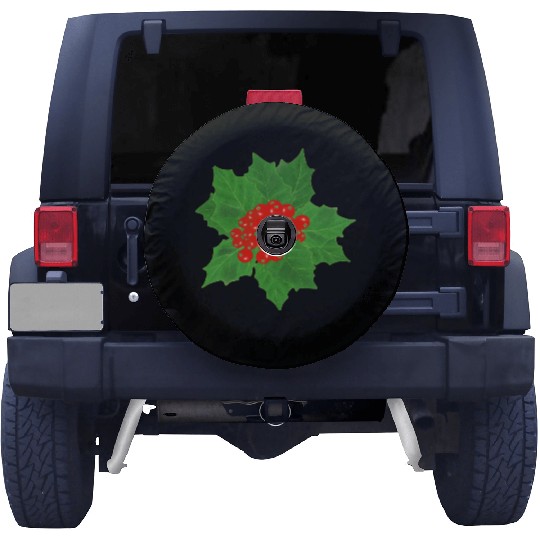 Holly Berry and Leaf Pattern Spare Tire Covers