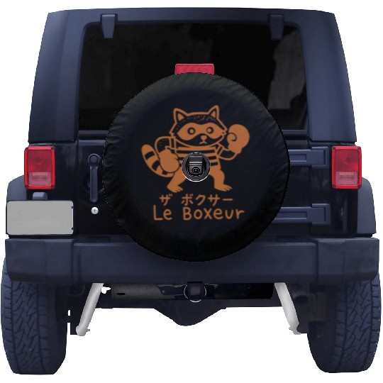 Le Boxeur Raccoon Boxing Gloves Funny Raccoon Spare Tire Covers