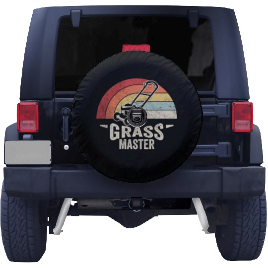 Grass Master Lawn Mowing Lawn Mower  Funny Retro Spare Tire Covers