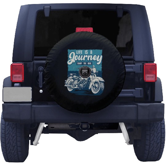 Journey Motorcycle Adventure Illustration Spare Tire Covers