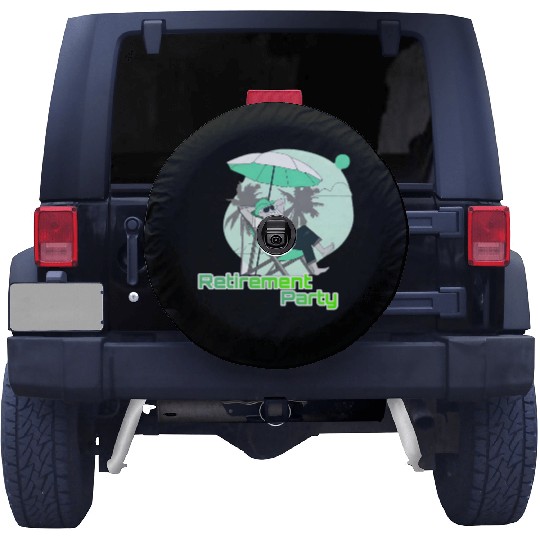 Relaxing Retirement Party Illustration Spare Tire Covers