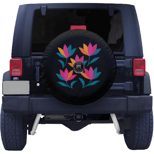 Colorful Abstract Tulips Graphic Spare Tire Covers
