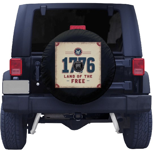 1776 Land of the Free Patriotic Emblem Spare Tire Covers