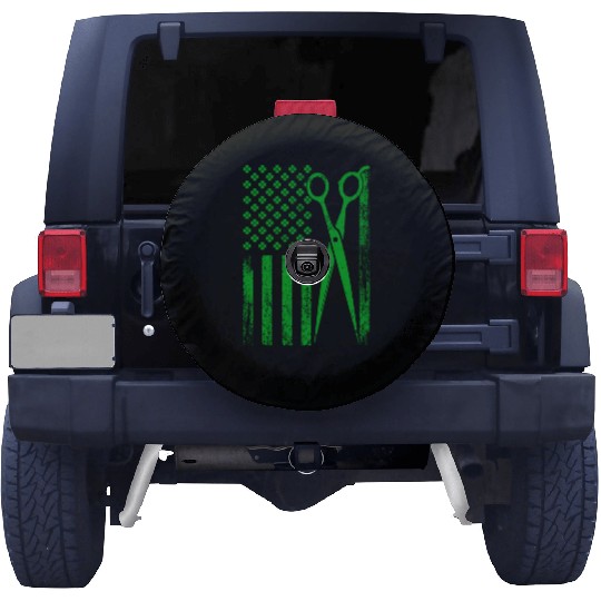 Hair stylist - Hair stylist flag Spare Tire Covers for american