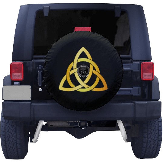 Original Triquetra circle celtic knot gold Spare Tire Covers