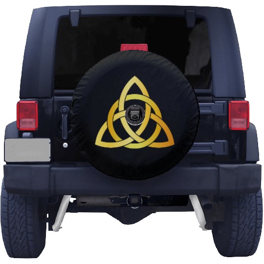 Original Triquetra circle celtic knot gold Spare Tire Covers