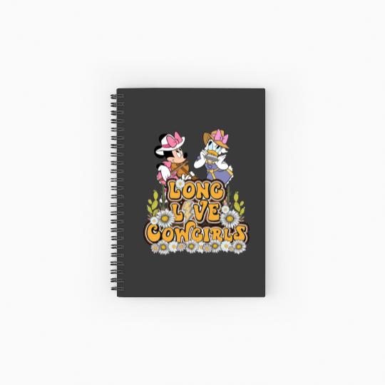 Disney Long Live Cowgirls Let's Go Girls Minnie Daisy Spiral Notebooks   Ruled Line, Retro Western Country Howdy Spiral Notebooks   Ruled Line