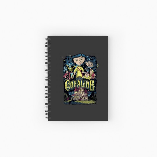 Coraline Spiral Notebooks   Ruled Line, Coraline Doll Spiral Notebooks   Ruled Line, Vintage Disney Halloween Party Spiral Notebooks   Ruled Line