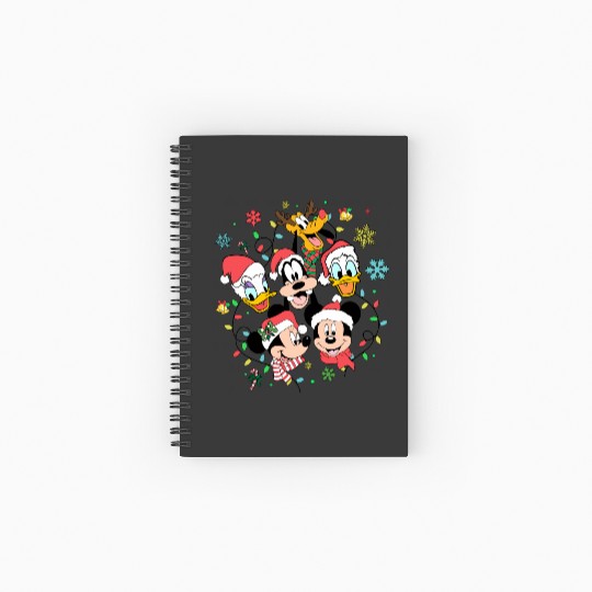 Vintage Mickey and Friends Christmas Spiral Notebooks   Ruled Line, Disney Christmas Lights Spiral Notebooks   Ruled Line