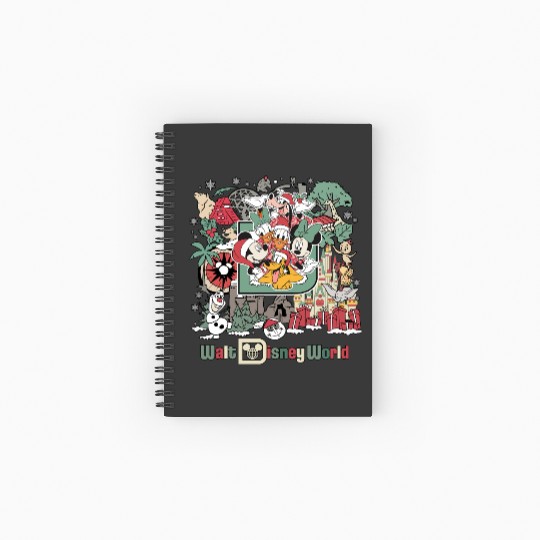 Vintage Disneyworld Mickey And Friends Christmas Spiral Notebooks   Ruled Line, Disney Christmas Spiral Notebooks   Ruled Line