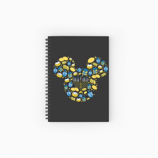 Disney Mickey Mouse Icon Hanukkah Chanukah Dreidel Menorah Spiral Notebooks   Ruled Line