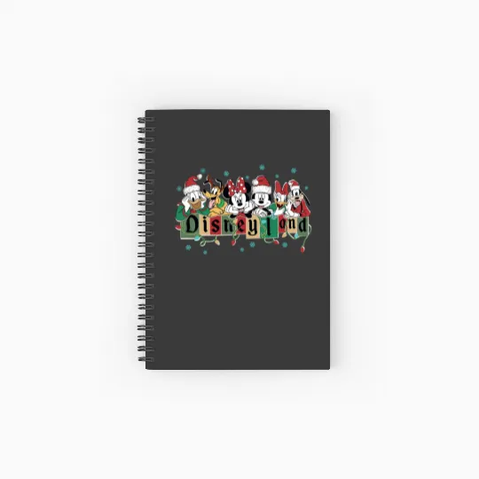 Vintage Disneyland Christmas  Color Spiral Notebooks   Ruled Line, Mickey and Friend Head