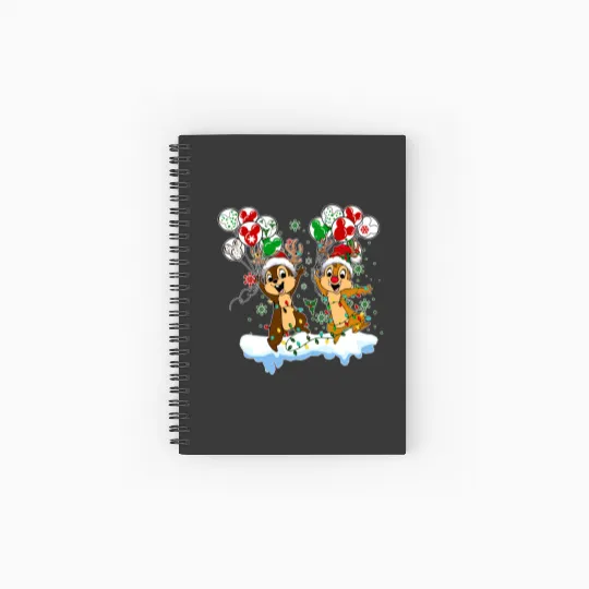 Disney Chip And Dale Christmas, Chip And Dale Spiral Notebooks   Ruled Line