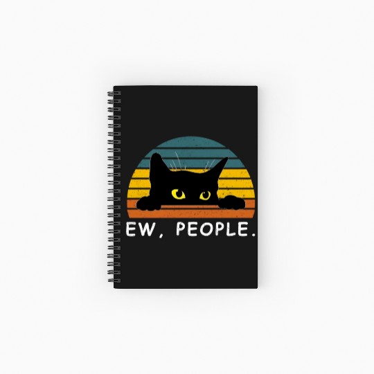 Black Cat Spiral Notebooks   Ruled Line Funny Ew People Cat Lovers Spiral Notebooks   Ruled Line