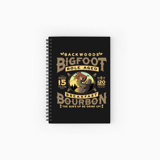 Backwoods Bigfoot Bole-Aged Breakfast Bourbon Spiral Notebooks   Ruled Line