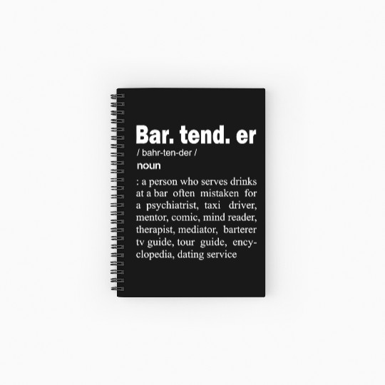 Bartender - Bartender Definition Spiral Notebooks   Ruled Line
