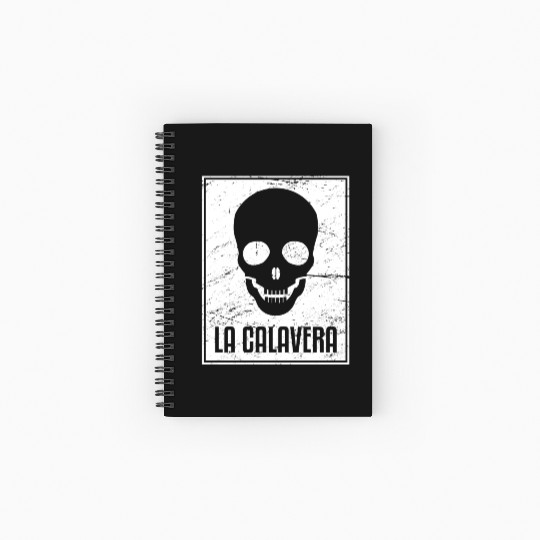 La Calavera | Loteria Mexican Tarot Card Spiral Notebooks   Ruled Line