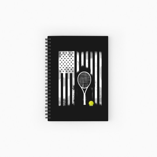 tennis American flag Hit racket Court Us open usa Spiral Notebooks   Ruled Line