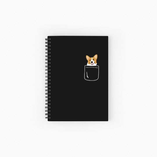 Corgi In Pocket Funny Cute Puppy Big Happy Smile Spiral Notebooks   Ruled Line