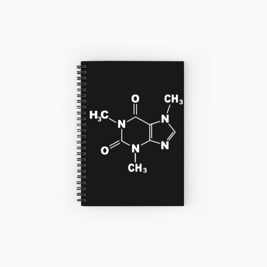 Caffeine Molecule Gamer Nerd Geek Science Funny Me Spiral Notebooks   Ruled Line